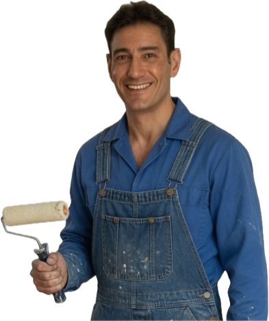 Professional painter in branded workwear